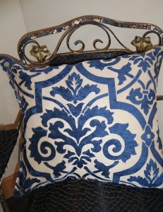 Blue sofa pillow